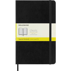 Carnet Moleskine large 130x210mm carreau 5x5mm couverture souple noir