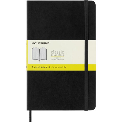 Moleskine Carnet Moleskine large 130x210mm carreau 5x5mm couverture souple noir