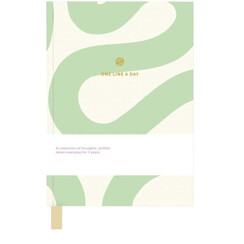 Carnet de notes One Line A Day Flow vert/blanc ligné