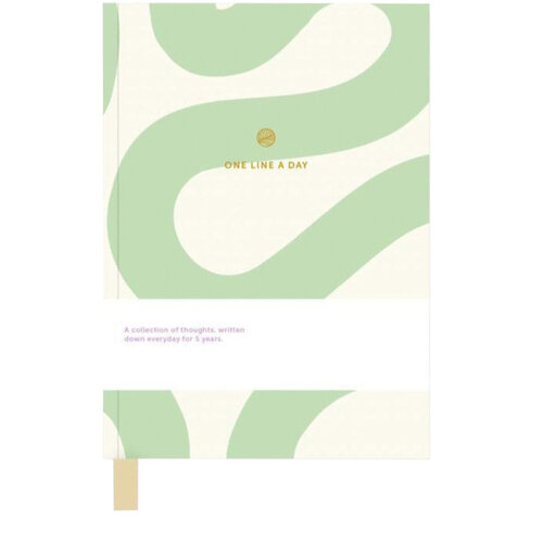 A Journal Carnet de notes One Line A Day Flow vert/blanc ligné