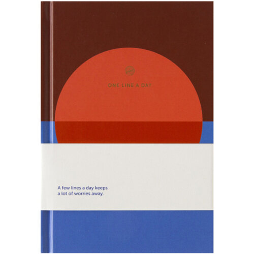 A Journal Carnet de notes A5 One line a day bleu rouge ligné