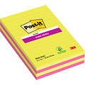 Post-it Bloc mémos 3M Post-it 584 127x203 Super Sticky ligné assorti 4 pièces