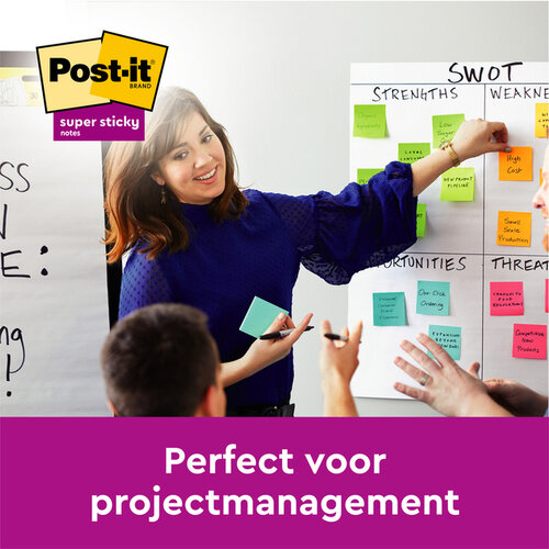 Post-it Bloc mémo 3M Post-it 655 76x127mm Super Sticky Oasis 5 pièces