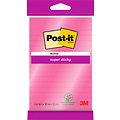 Post-it Memoblok 3M Post-it 4645 Super Sticky 101x152mm lijn roze