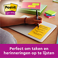 Post-it Memoblok 3M Post-it 5845 Super Sticky 127x203mm lijn assorti kleur 90 vel