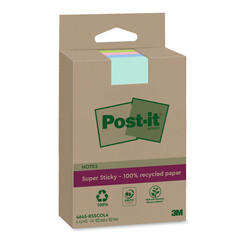 Bloc-mémos 3M Post-it 4645-RSSCOL4 Super Sticky 102x152mm assorti 4 pièces