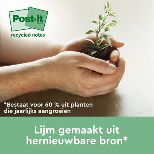 Post-it Memoblok 3M Post-it 654 RSSCOL 76x76mm geel 3+1 gratis