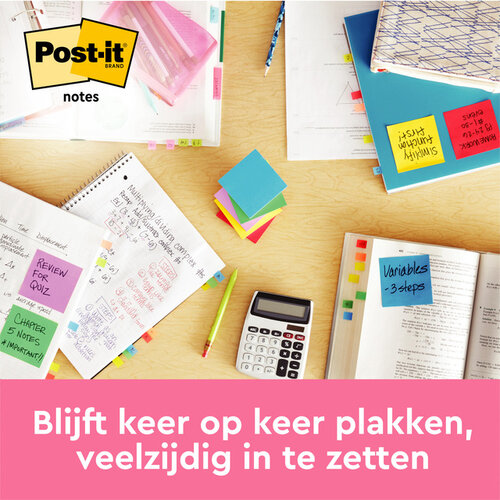 Post-it Memoblok 3M Post-it 654 76x76mm Energetic Colours 6 stuks