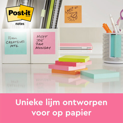 Post-it Bloc mémos 3M Post-it 654 76x76mm Energetic Colours 6 pièces