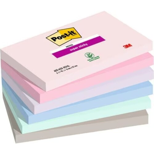 Post-it Notes 3M Post-it 655-6SS Super Sticky 76x127mm SOULFUL 6 pièces