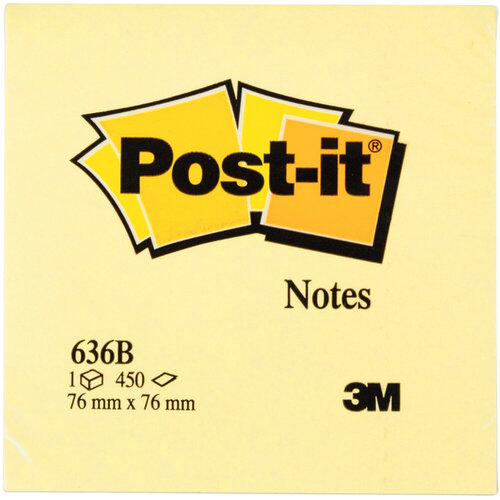 Post-it Cube notes Post-it 636B 76x76mm jaune canari 450 feuilles