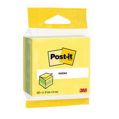 Bloc-mémos 3M Post-it 2012L 51x51mm cube assorti 400 feuilles