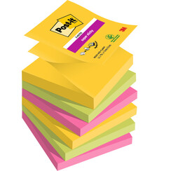 Bloc-mémos Post-it 3M Z-Notes R330 Super Sticky 76x76mm Carnival 6 pièces