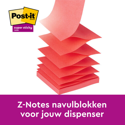 Post-it Bloc-mémos Post-it 3M Z-Notes R330 Super Sticky 76x76mm Carnival 6 pièces