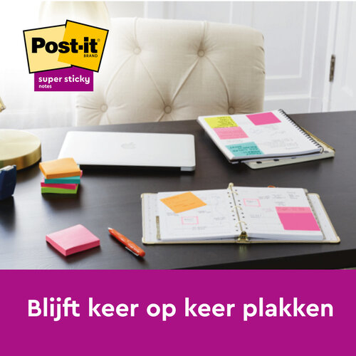 Post-it Memoblok Post-it 3M Z-Note R330 Super Sticky 76x76mm Carnival 6 stuks