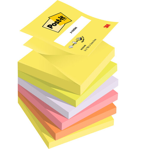 Post-it Bloc mémos 3M Post-it Z-Note R330 75x76mm couleur assorti 6 pièces