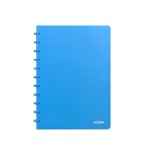 Atoma Cahier Atoma A4 carreau 5x5mm 144 pages 90g PP transparent assorti