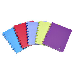 Cahier Atoma A5 carreau 4x8mm 144 pages 90g PP transparent assorti