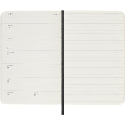 Moleskine Agenda 2025/2026 Moleskine 18M Planner Weekly 7 jours/1 page Pocket CS noir