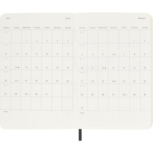 Moleskine Agenda 2025/2026 Moleskine 18M Planner Weekly 7 jours/1 page Pocket CS noir