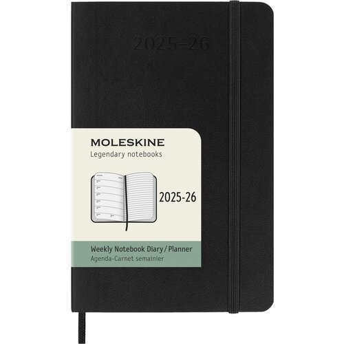 Moleskine Agenda 2025/2026 Moleskine 18M Planner Weekly 7 jours/1 page Pocket CS noir