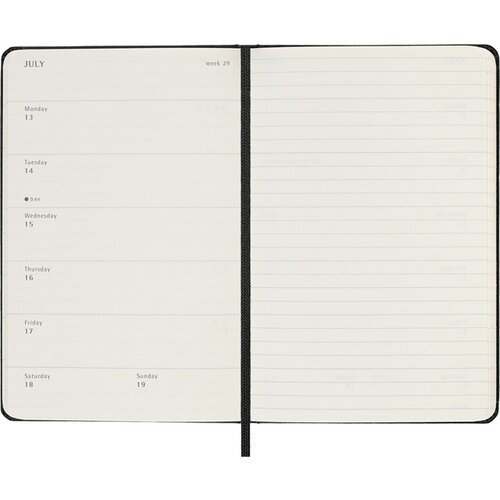 Moleskine Agenda 2025/2026 Moleskine 18M Planner Weekly 7 jours/1 page Pocket CR noir