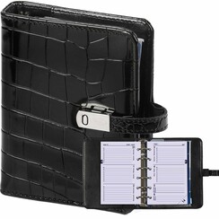 Organiseur Kalpa Pocket Agenda 2025-2026 7 jours/2 pages croco noir
