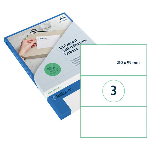 Rillprint Etiquette Rillprint 210x99mm transparent mat 75 étiquettes