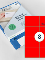 Rillprint Etiket Rillprint 105x74mm fluorrood 800 etiketten