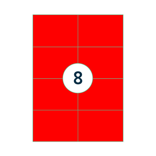 Rillprint Etiket Rillprint 105x74mm fluorrood 800 etiketten