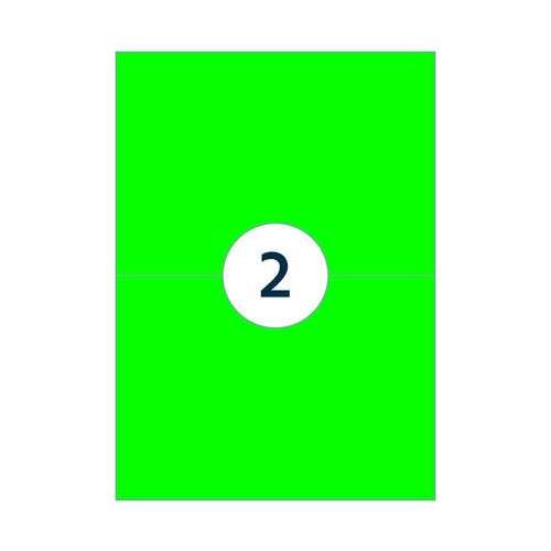 Rillprint Etiket Rillprint 210x148mm fluorgroen 200 etiketten