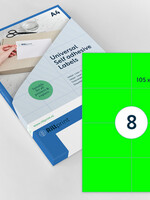 Rillprint Etiket Rillprint 105x74mm fluorgroen 800 etiketten