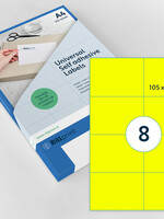 Rillprint Etiket Rillprint 105x74mm fluorgeel 800 etiketten