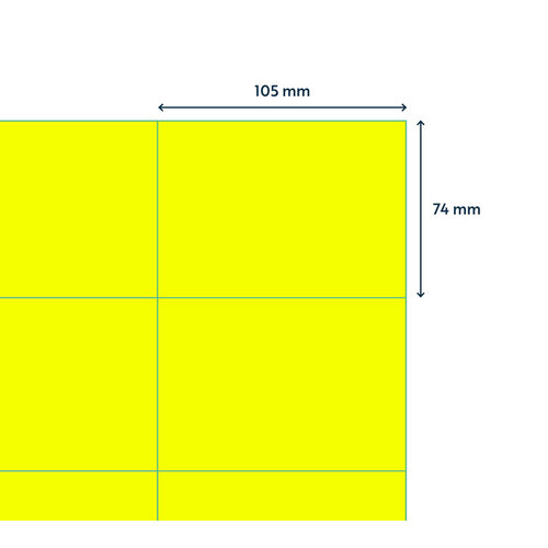 Rillprint Etiket Rillprint 105x74mm fluorgeel 800 etiketten