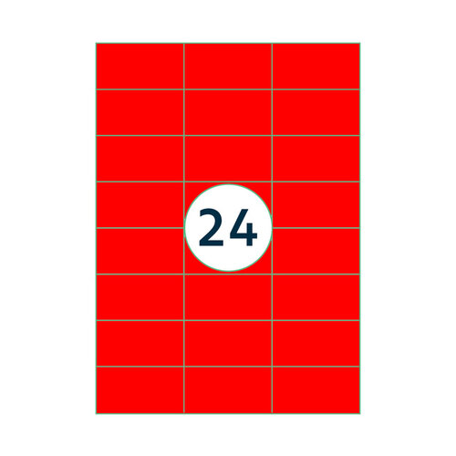 Rillprint Etiquette Rillprint 70x37mm rouge fluo 2400 étiquettes