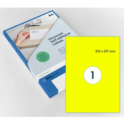 Etiquette Rillprint 210x297mm jaune fluo 100 étiquettes