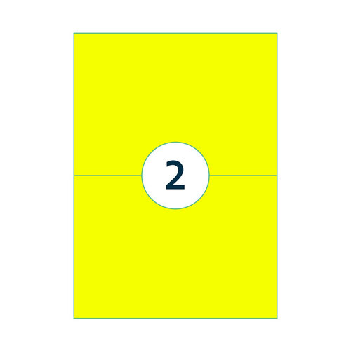 Rillprint Etiquette Rillprint 210x148mm jaune fluo 200 étiquettes