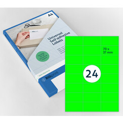 Etiquette Rillprint 70x37mm vert fluo 2400 étiquettes