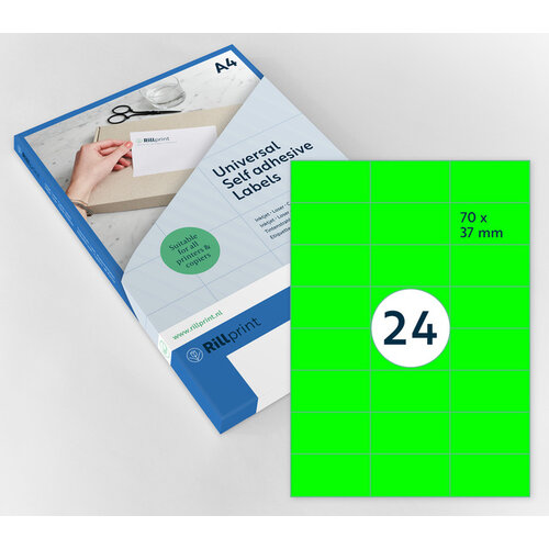 Rillprint Etiquette Rillprint 70x37mm vert fluo 2400 étiquettes