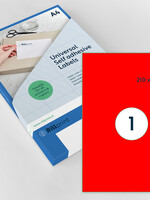 Rillprint Etiket Rillprint 210x297mm fluorrood 100 etiketten