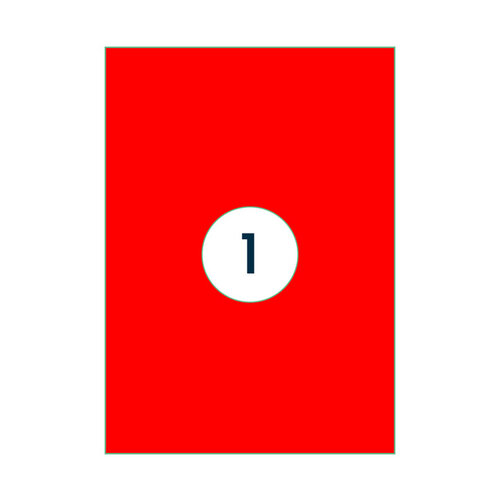 Rillprint Etiquette Rillprint 210x297mm rouge fluo 100 étiquettes