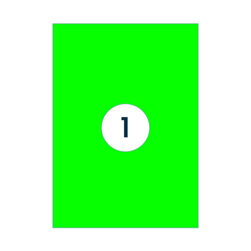 Rillprint Etiquette Rillprint 210x297mm vert fluo 100 étiquettes