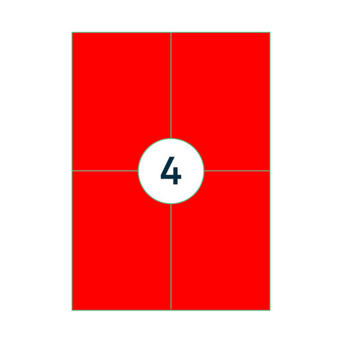 Rillprint Etiquette Rillprint 105x148mm rouge fluo 400 étiquettes