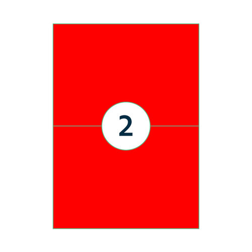Rillprint Etiquette Rillprint 210x148mm rouge fluo 200 étiquettes