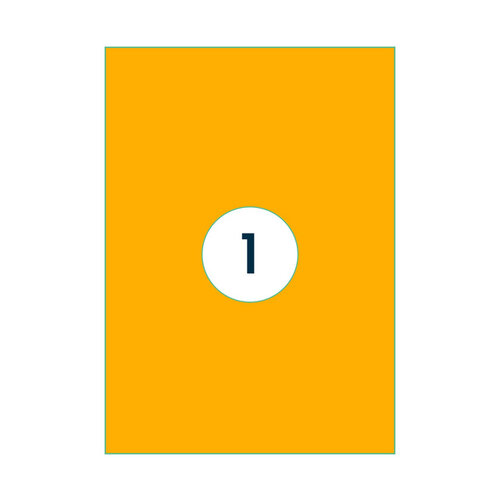 Rillprint Etiquette Rillprint 210x297mm orange fluo 100 étiquettes