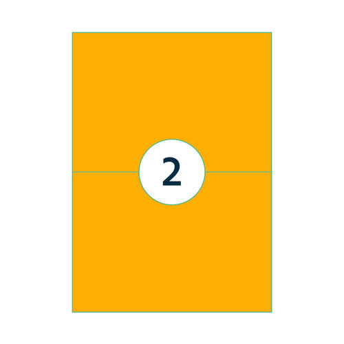 Rillprint Etiquette Rillprint 210x148mm orange fluo 200 étiquettes