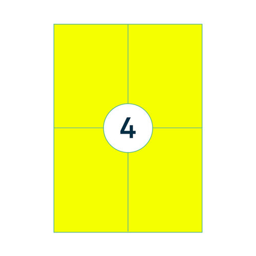 Rillprint Etiket Rillprint 105x148mm fluorgeel 400 etiketten