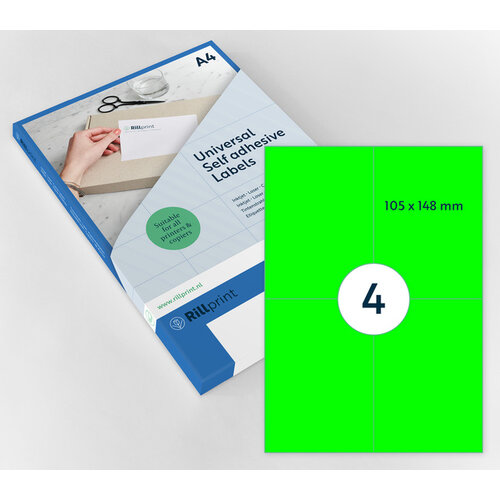 Rillprint Etiquette Rillprint 105x148mm vert fluo 400 étiquettes