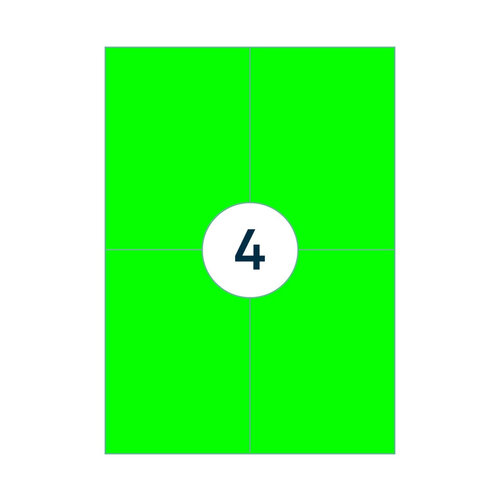 Rillprint Etiket Rillprint 105x148mm fluorgroen 400 etiketten