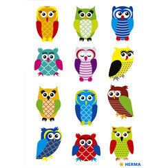 Stickers HERMA chouettes film scintillant